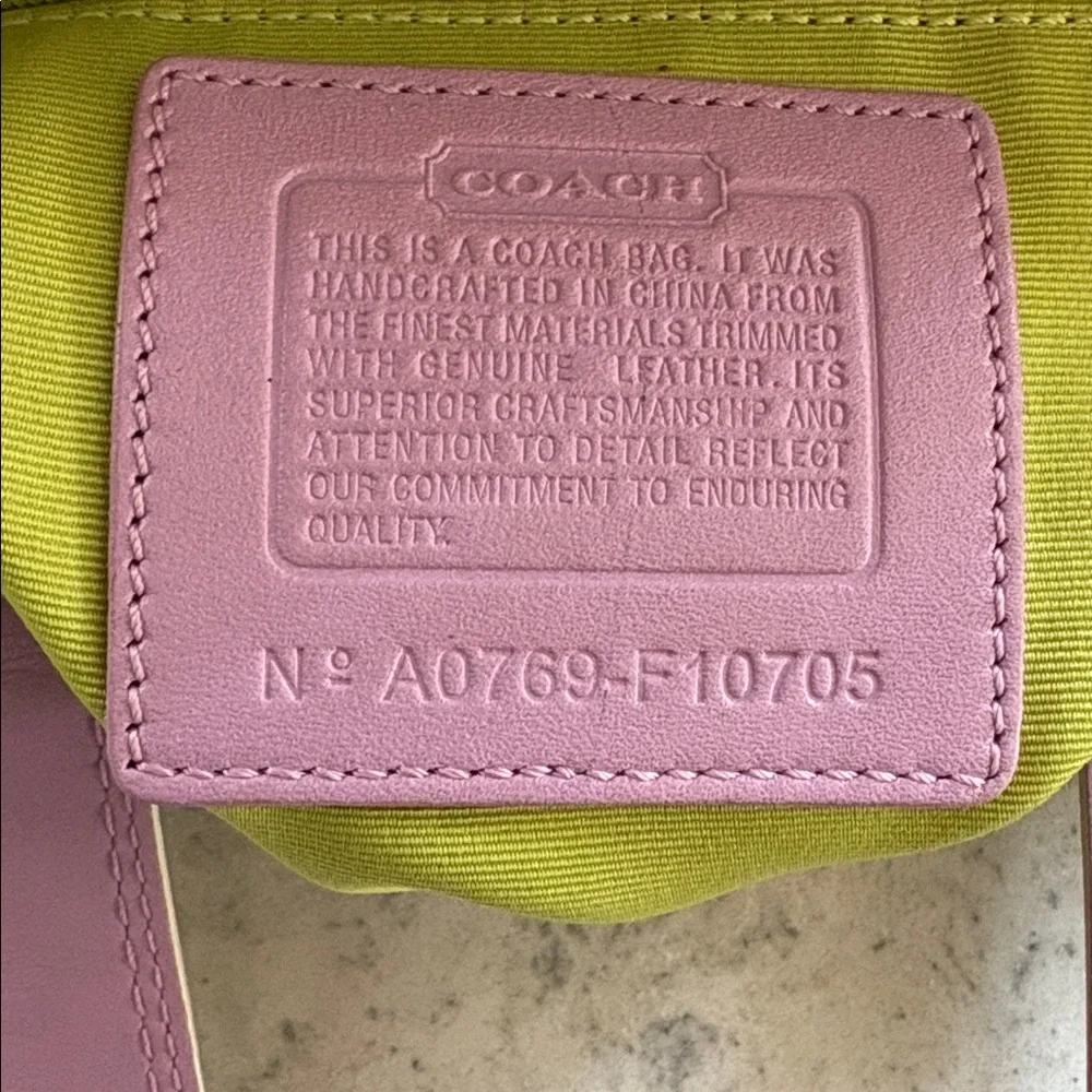 Coach Y2K 2007 Hampton Multi-Color Stripe Medium Canvas/ Leather Tote F10705 - Picture 14 of 15